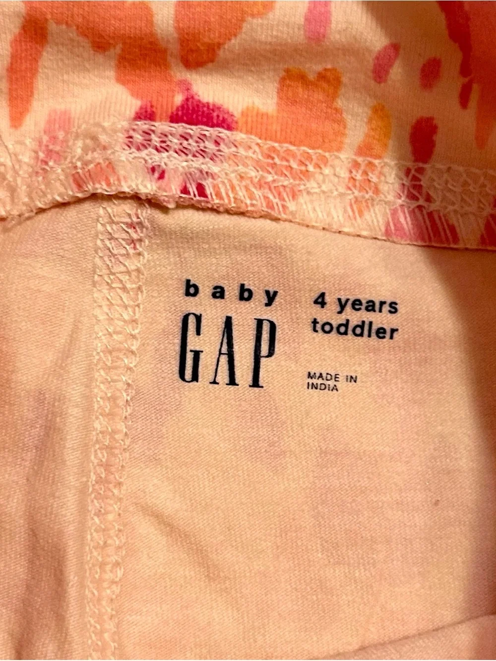 New Gap Pink & Orange Printed Athletic Leggings (Girls 4)